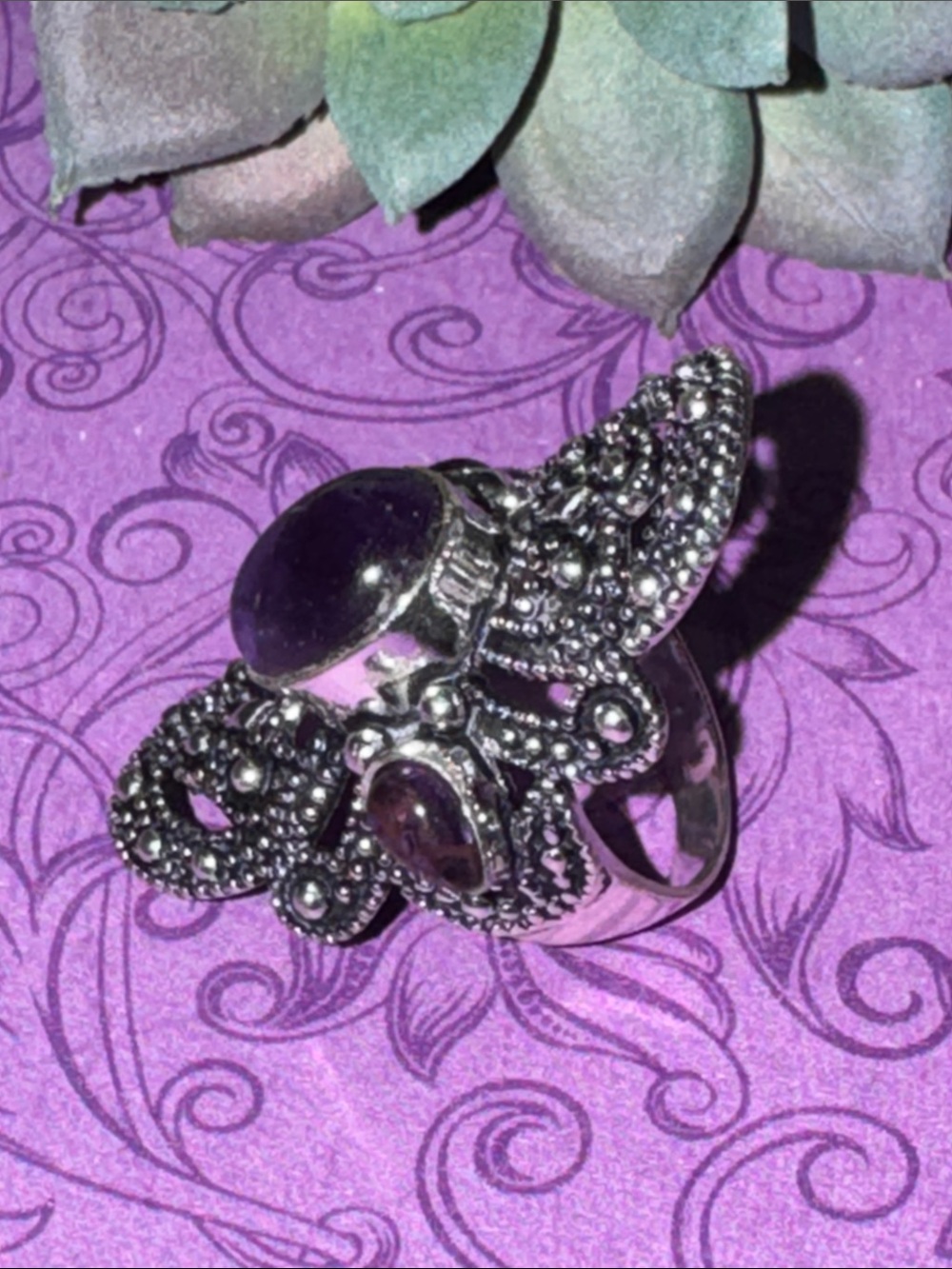 Silver Amethyst Ring - Picture 6 of 11